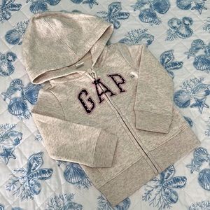Baby Gap Arch Logo Zip Up Sweater Oatmeal Heather Size 18-24months
